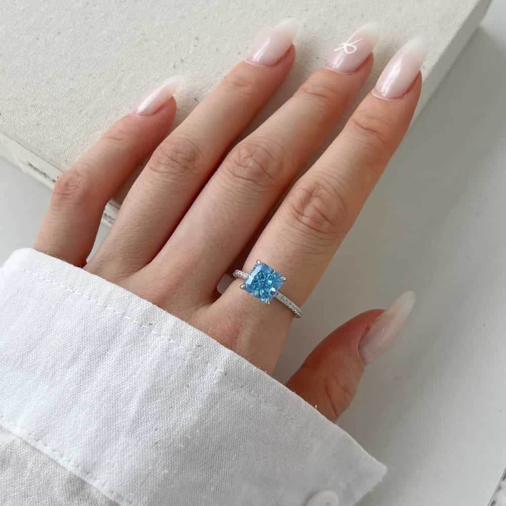 3ct Super shiny cut 8A-CZ diamond super flash s925 silver fashion ring - MOWTE