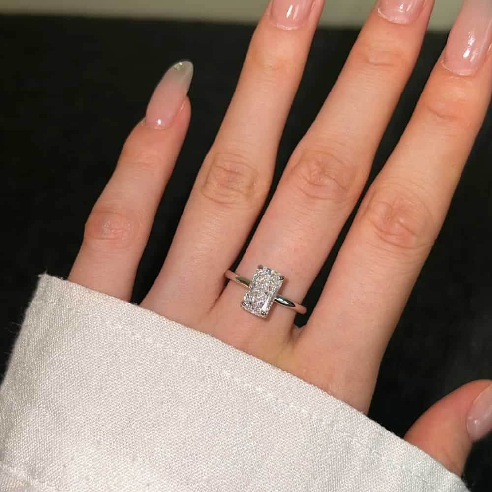 3ct Super shiny cut 6*10mm 8A-CZ diamond super flash s925 silver stackable ring