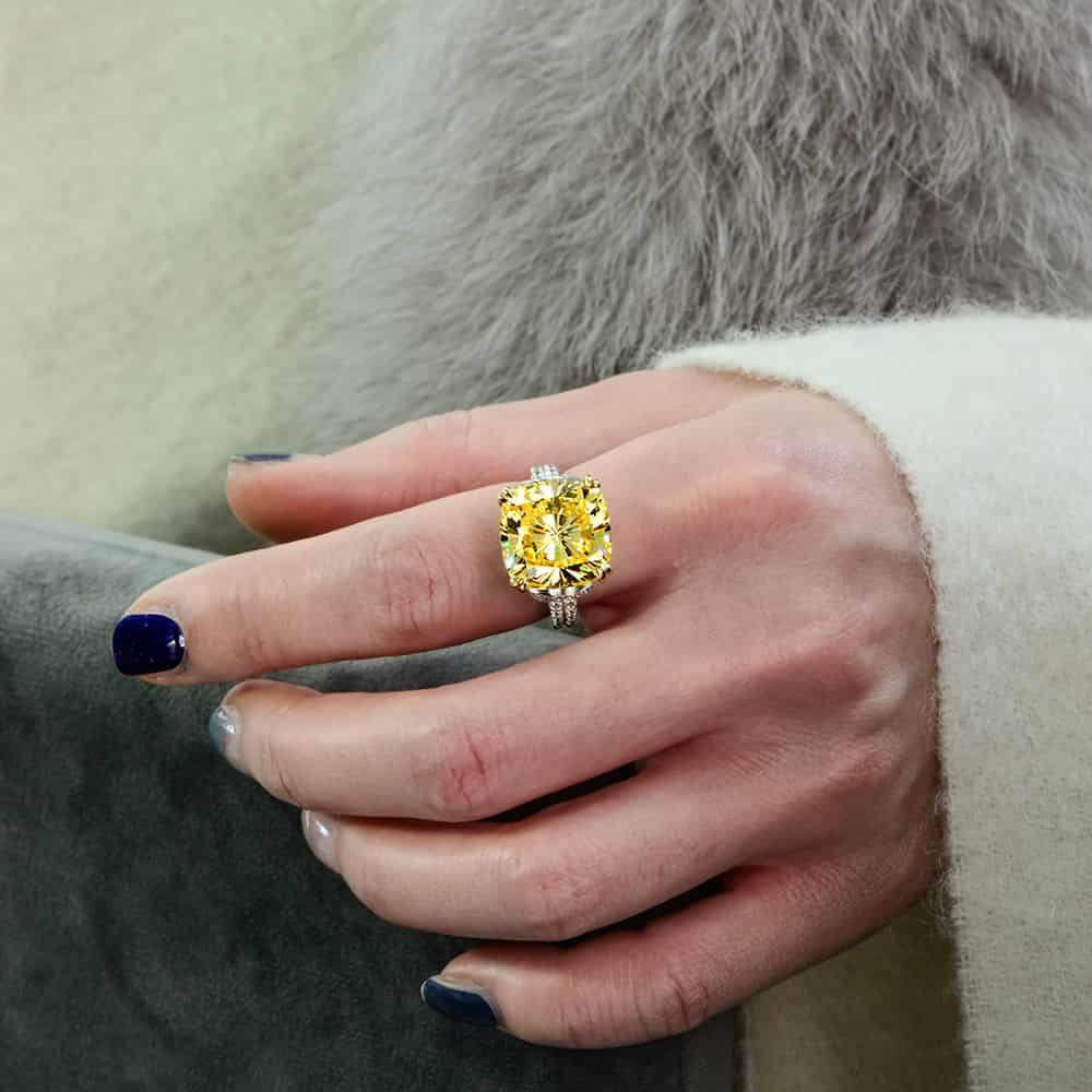 10 carat 925 silver high carbon diamond ring women's simple wedding engagement ring - MOWTE