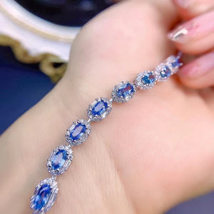 Luxury Sri Lanka sapphire sterling silver bracelets