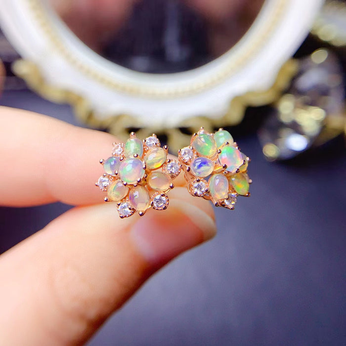 Opal studs earrings