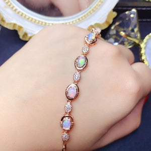 Opal sterling silver bracelet