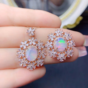 Fashion sterling silver opal sets