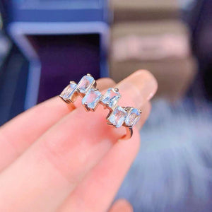 Aquamarine sterling silver ring