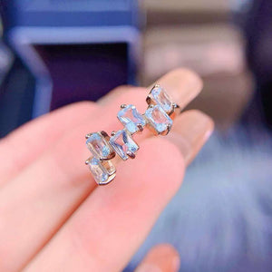 Aquamarine sterling silver ring