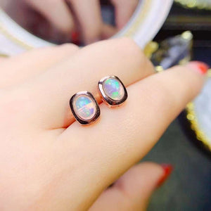 Fashion opal studs sterling silver earrings