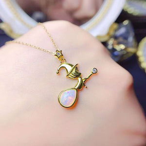 Genuine opal pendant and neckalce