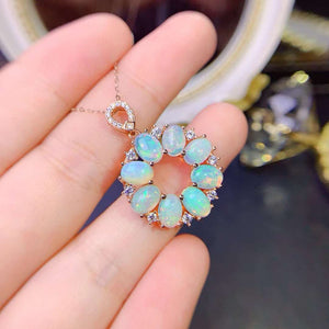 Fashion natural opal pendant and neckalce