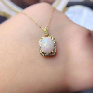 Fashion natural opal pendant and neckalce