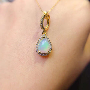Natural opal pendant and neckalce
