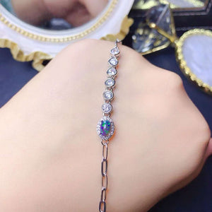 Black Opal sterling silver bracelet