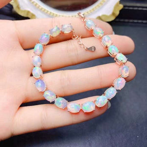 Luxury opal sterling silver bracelet