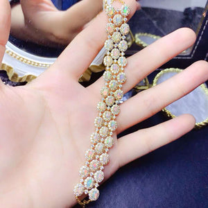 Luxury opal sterling silver bracelet