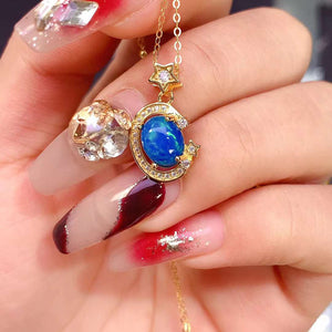Fashion blue opal pendant and neckalce