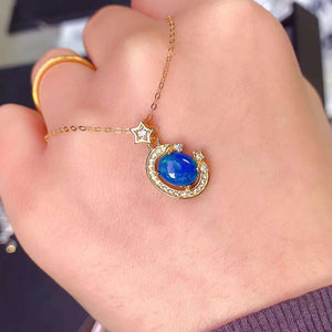 Fashion blue opal pendant and neckalce