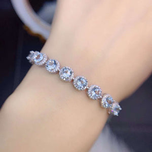 Aquamarine silver bracelet