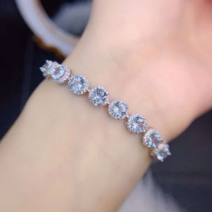Aquamarine silver bracelet