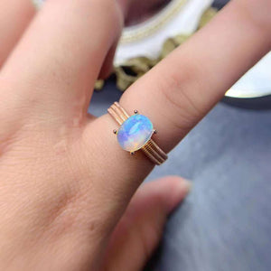 Fire opal sterling silver adjustable ring