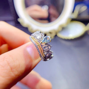 Tourmaline silver free size ring