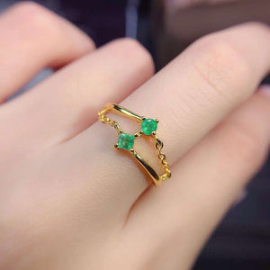 Genuine emerald ring
