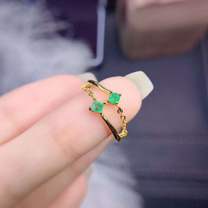 Genuine emerald ring
