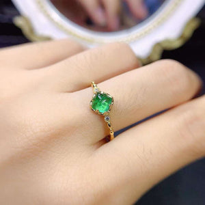 Colombian real emerald ring