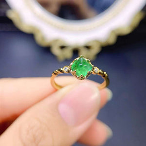 Colombian real emerald ring