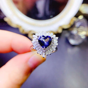 Genuine topaz heart cut 18k gold filled ring