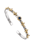 Retro cross bracelet S925 sterling silver bangle men and women hip-hop personality bracelet opening adjustable