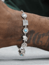S925 sterling silver sunflower bracelet for men and women retro trend personality all-match cartoon character silver jewelry