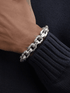 Silver titanium steel bracelet men's hip-hop personality domineering thick style meteorite crater high-end bracelet