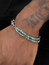 Natural turquoise bracelet for men hip-hop trend personality all-match splicing O-ring titanium steel bracelet for women