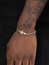 Sterling silver double cross Cuban chain bracelet for men and women