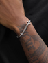 Sterling silver double cross Cuban chain bracelet for men and women