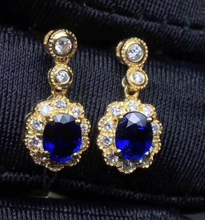 Sapphire sterling silver earrings - MOWTE