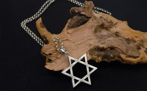 Men's fashion sterling silver hexagram pendant&necklace - MOWTE