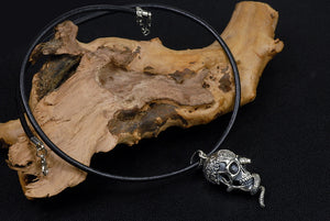 Men's fashion sterling silver Skulpent pendant & necklace - MOWTE