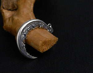 Men's fashion sterling silver moon pendant & necklace - MOWTE