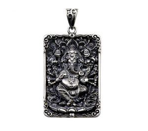 Men's fashion sterling silver Ganesha pendant&necklace - MOWTE