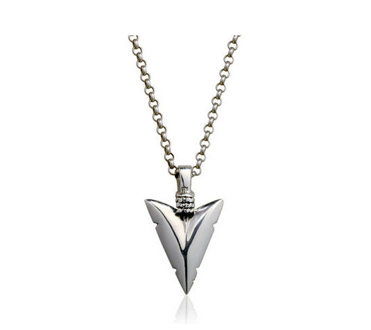 Men's sterling silver arrow pendant & necklace - MOWTE