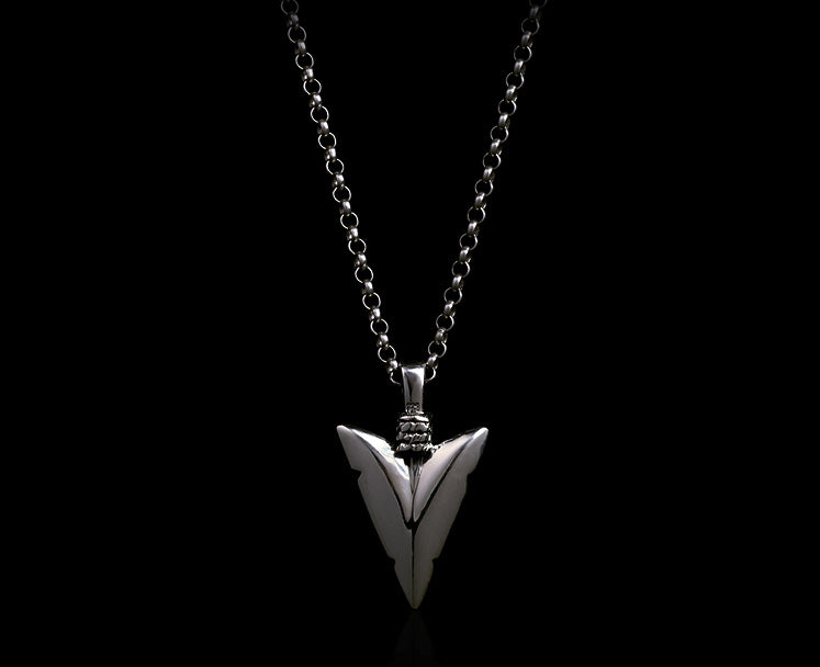 Men's sterling silver arrow pendant & necklace - MOWTE