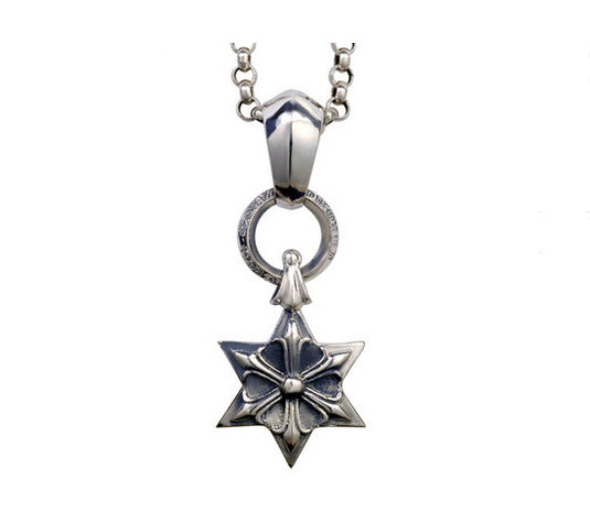 Men's sterling silver hexagram pendant & necklace - MOWTE