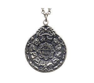 Men's sterling silver nine palaces pendant & necklace - MOWTE