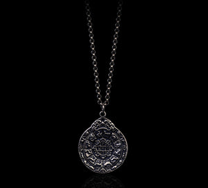 Men's sterling silver nine palaces pendant & necklace - MOWTE