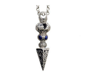 Men's sterling silver vajra pendant & necklace - MOWTE