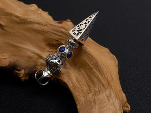 Men's sterling silver vajra pendant & necklace - MOWTE