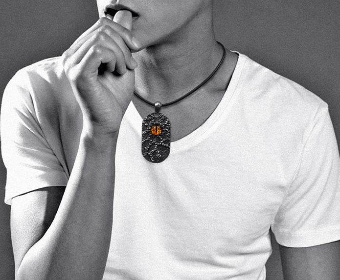 Men's fashion sterling silver pendant&necklace - MOWTE