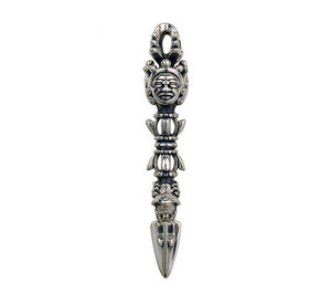 Men's fashion sterling silver vajra pestle pendant & necklace - MOWTE