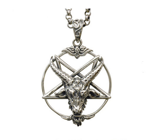 Men's fashion sterling silver magic sheep star pendant & necklace
