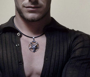 Men's fashion sterling silver magic sheep star pendant & necklace - MOWTE